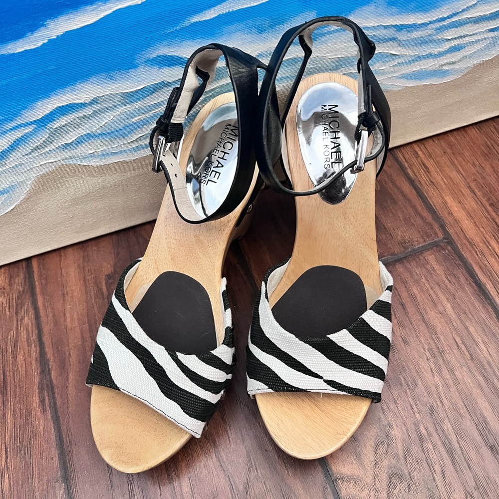 Michael Kors Black and White Women's Sandals